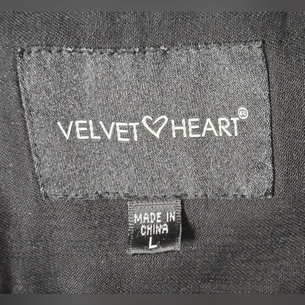 Velvet Heart L Jumpsuit Black Tencel Sleeveless Button Down Elastic Drawstring - Picture 7 of 8